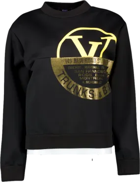 Louis Vuitton Black "trunks & Bags" Logo Embossed Sweatshirt UK XS