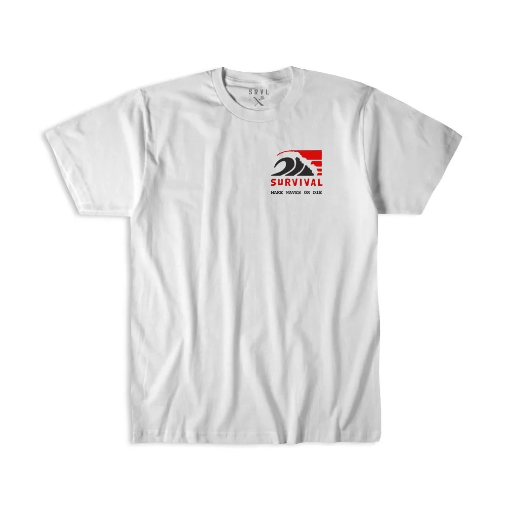 MAKE WAVES TEE WHITE/RED/BLACK