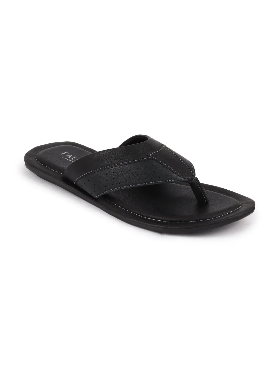 Men Black Indoor & Outdoor Slippers