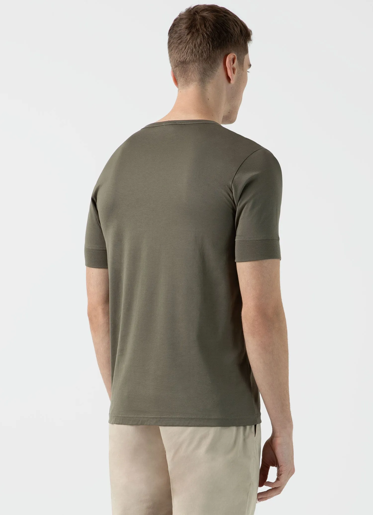 Men's Henley T-shirt in Khaki