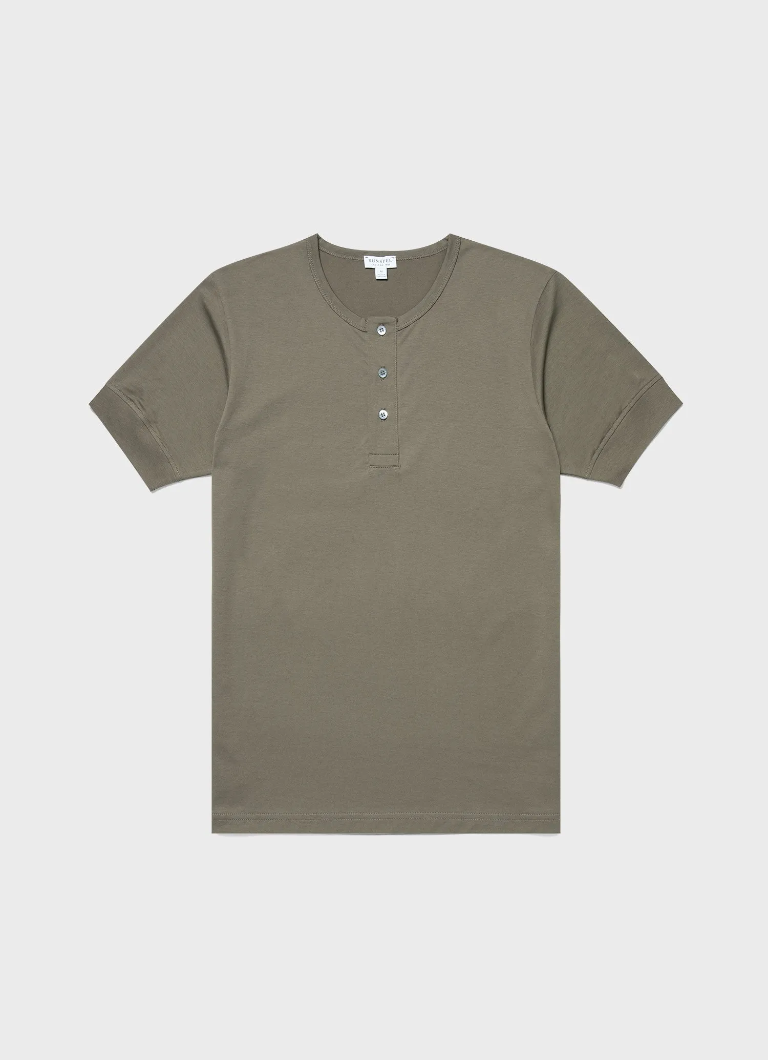 Men's Henley T-shirt in Khaki