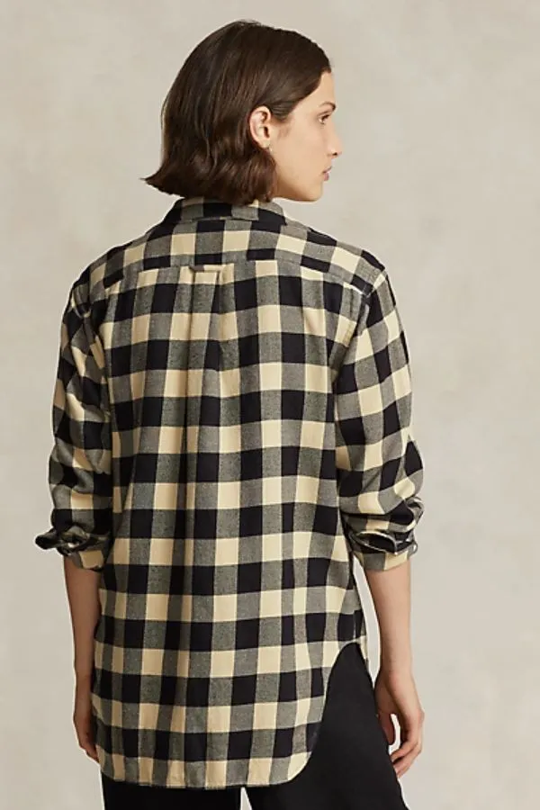 Oversized Plaid Cotton Utility Shirt