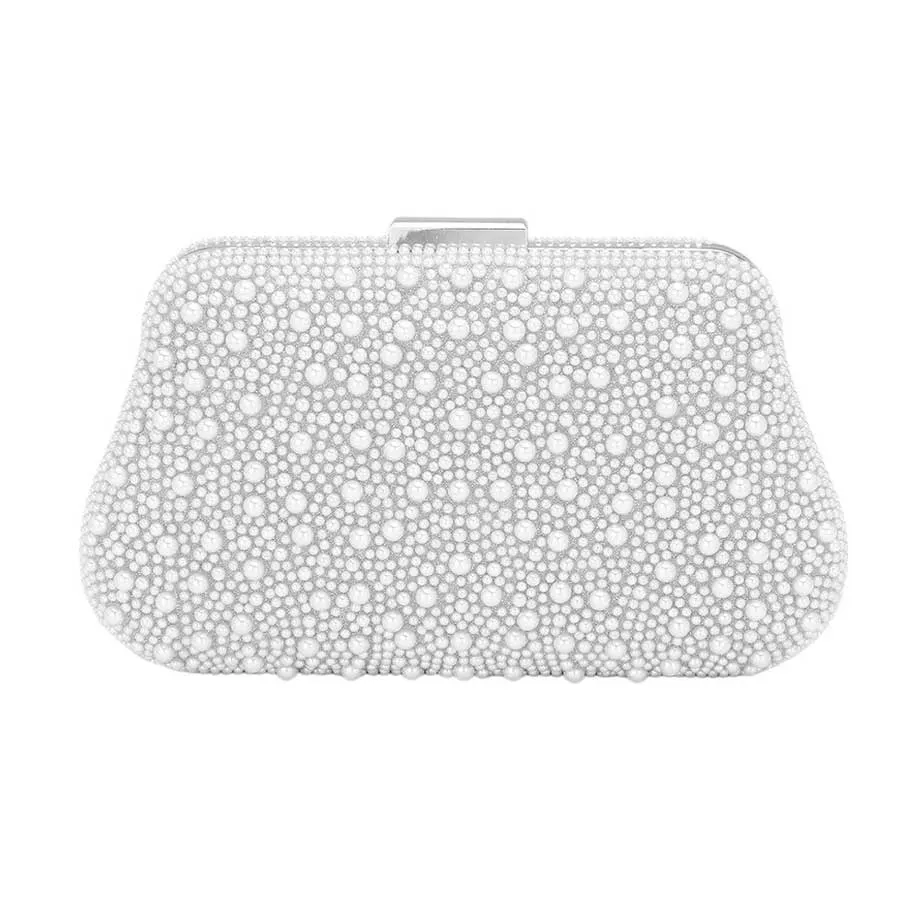 Pearl Embellished Evening Clutch Bag Crossbody Bag