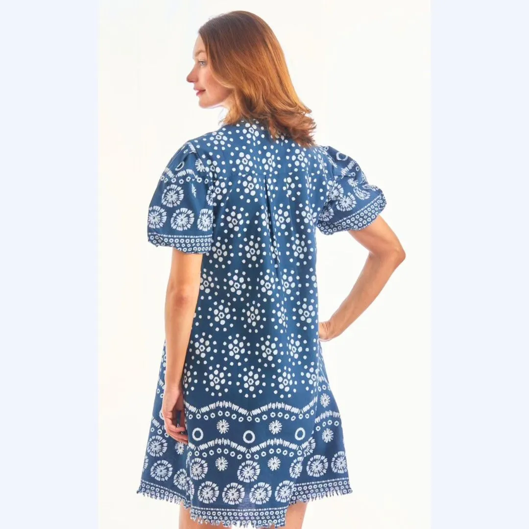 Puff Sleeve Ikat Dress