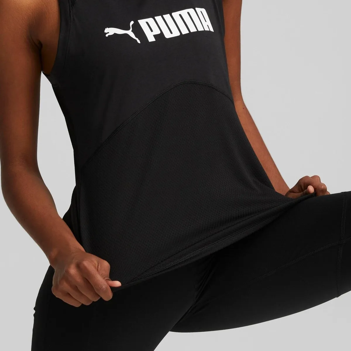 PUMA WOMEN'S FIT LOGO TRAINING BLACK SINGLET