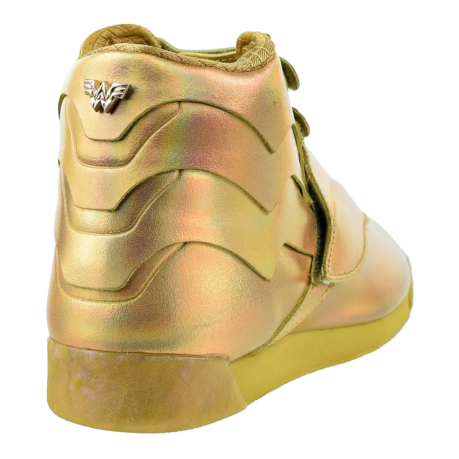 RReebok Freestyle Hi Wonder Woman 1984 Women's Shoes Gold Metallic-Excellent Red