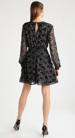 Sheer Sleeve Print Dress