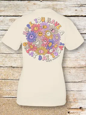 Simply Southern 'Great Day' Smiley Flowers Tee