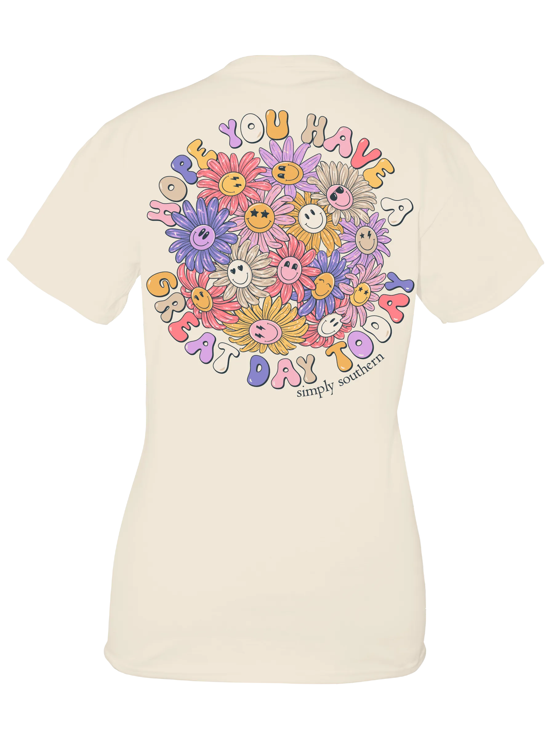 Simply Southern 'Great Day' Smiley Flowers Tee