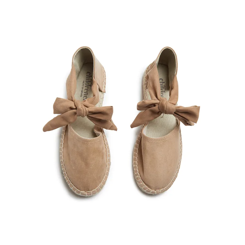 Suede Espadrille in Nude