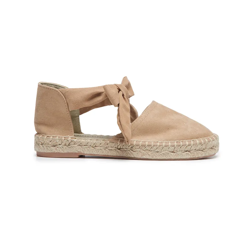 Suede Espadrille in Nude