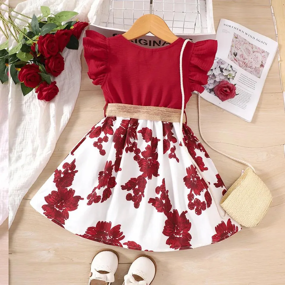 Summer knee length girls Dresses 5-6 Y S4857943