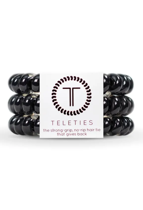 TELETIES Large Hair Ties - Jet Black