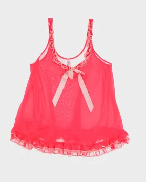 Victoria's Secret Hot Pink Sheer Slip Dress - S