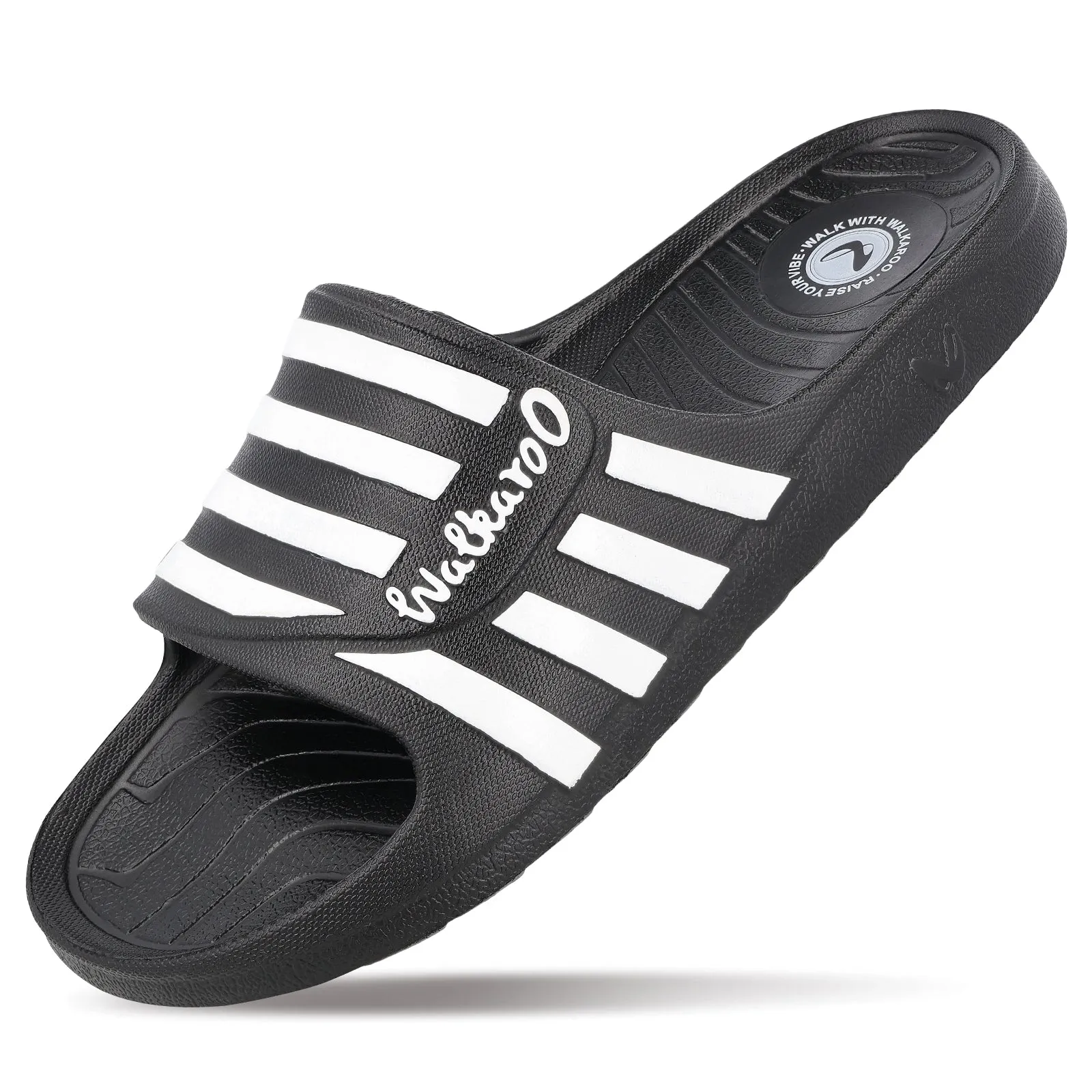 Walkaroo Mens Flip Flop Sliders  - WC4835 Black