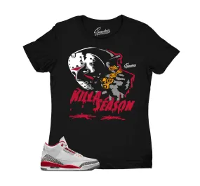 Womens - Retro 3 Cardinal Red Killa Season Shirt