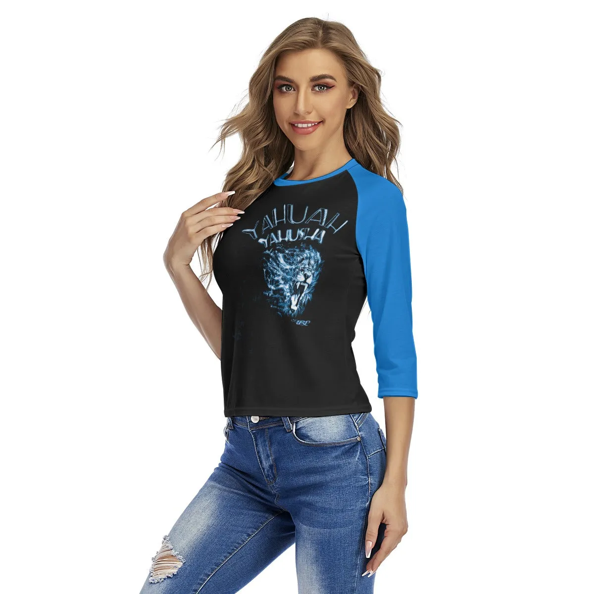 Yahuah Yahusha 01-06 Ladies Designer 3/4 Raglan Sleeve T-shirt